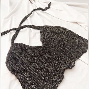 black and golden crop top